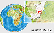 Physical Location Map of Abala, highlighted country