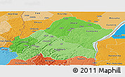 Political Shades Panoramic Map of Plateaux