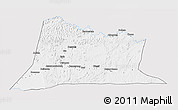 Silver Style 3D Map of Sembe, single color outside