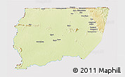 Physical 3D Map of Souanke, cropped outside
