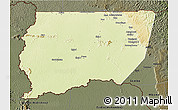 Physical 3D Map of Souanke, darken