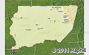 Physical 3D Map of Souanke, satellite outside