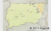 Physical 3D Map of Souanke, semi-desaturated