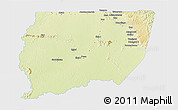 Physical 3D Map of Souanke, single color outside