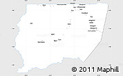 Silver Style Simple Map of Souanke, single color outside