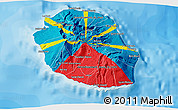 Flag 3D Map of Reunion, political outside