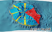 Flag 3D Map of Reunion, satellite outside, flag rotated