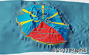 Flag 3D Map of Reunion, satellite outside