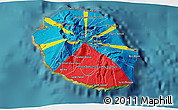 Flag 3D Map of Reunion, single color outside, satellite sea