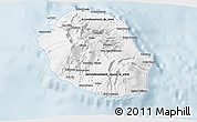 Gray 3D Map of Reunion, single color outside