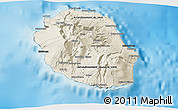 Shaded Relief 3D Map of Reunion, darken, land only
