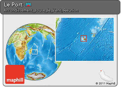 Physical Location Map of Le Port, within the entire country