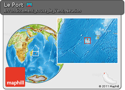 Physical Location Map of Le Port, highlighted country
