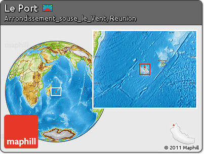Physical Location Map of Le Port, highlighted country