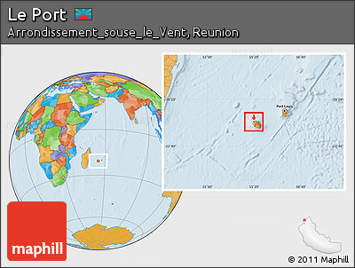 Political Location Map of Le Port