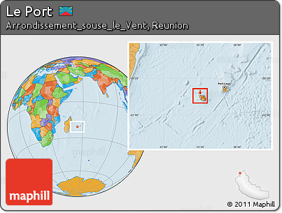 Political Location Map of Le Port