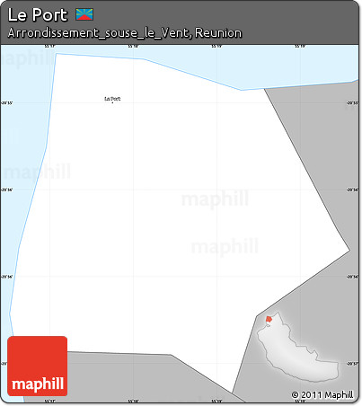 Gray Simple Map of Le Port