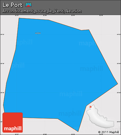 Political Simple Map of Le Port, cropped outside