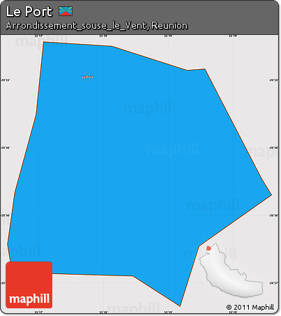 Political Simple Map of Le Port, cropped outside