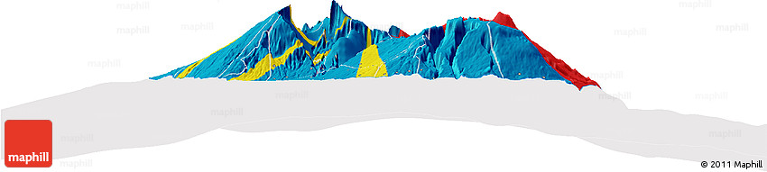 Flag Horizon Map of Reunion, flag rotated