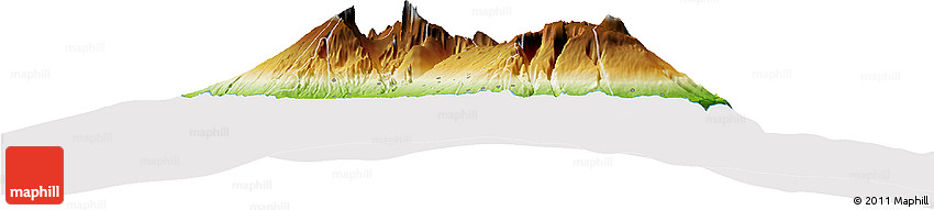 Physical Horizon Map of Reunion, cropped outside