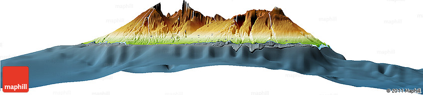 Physical Horizon Map of Reunion, darken