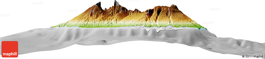 Physical Horizon Map of Reunion, desaturated