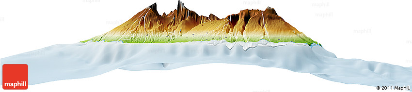 Physical Horizon Map of Reunion, lighten