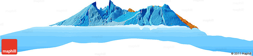 Political Horizon Map of Reunion, single color outside, bathymetry sea