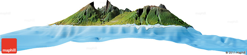 Satellite Horizon Map of Reunion, political outside