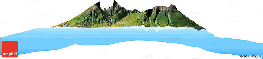 Satellite Horizon Map of Reunion, single color outside, bathymetry sea