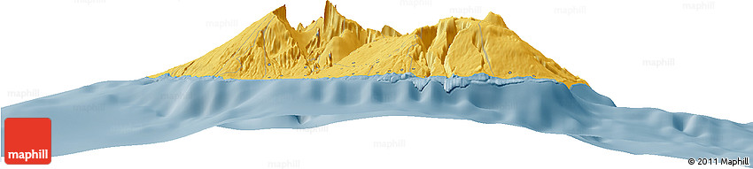 Savanna Style Horizon Map of Reunion, single color outside