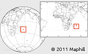 Blank Location Map of Reunion, within the entire continent