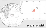 Blank Location Map of Reunion, highlighted continent