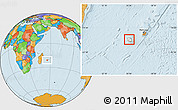 Blank Location Map of Reunion, political outside