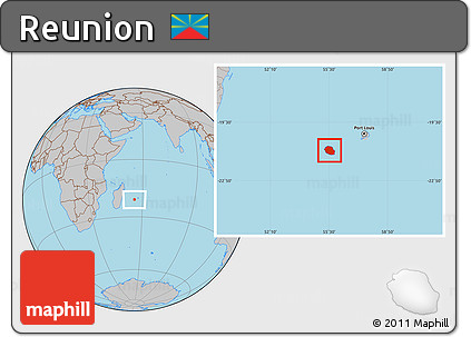 Gray Location Map of Reunion