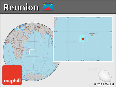 Gray Location Map of Reunion