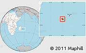 Gray Location Map of Reunion, highlighted continent