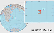 Gray Location Map of Reunion, hill shading inside