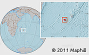 Gray Location Map of Reunion, hill shading