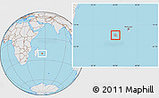 Gray Location Map of Reunion, lighten, desaturated, land only