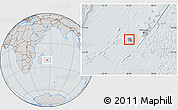Gray Location Map of Reunion, lighten, semi-desaturated, hill shading
