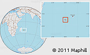 Gray Location Map of Reunion, lighten, semi-desaturated, land only
