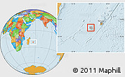 Gray Location Map of Reunion, political outside