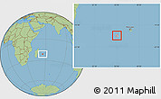 Gray Location Map of Reunion, savanna style outside