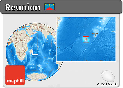 Gray Location Map of Reunion, shaded relief outside