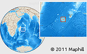 Gray Location Map of Reunion, shaded relief outside