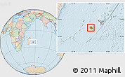 Political Location Map of Reunion, lighten, land only