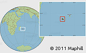 Satellite Location Map of Reunion, savanna style outside