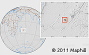 Savanna Style Location Map of Reunion, lighten, desaturated, hill shading
